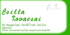 csilla kovacsai business card